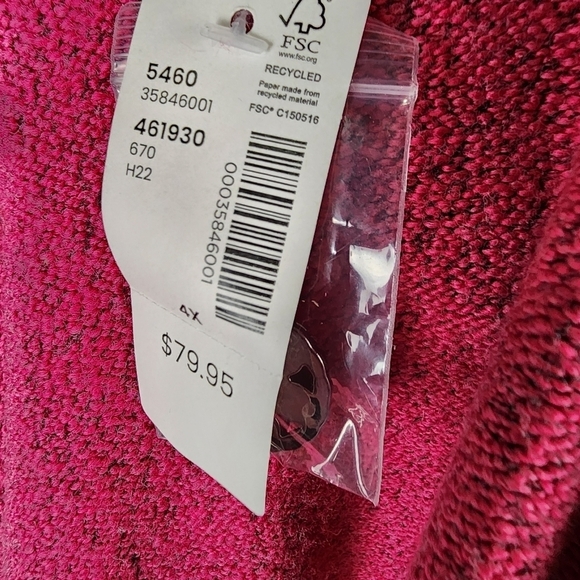 Penningtons Hot Pink Slub Cardigan Jewel Buttons Size  4X New - Picture 14 of 14